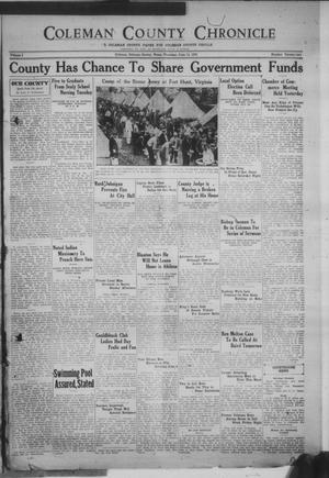 Coleman County Chronicle (Coleman, Tex.), Vol. 1, No. 22, Ed. 1 Thursday, June 15, 1933