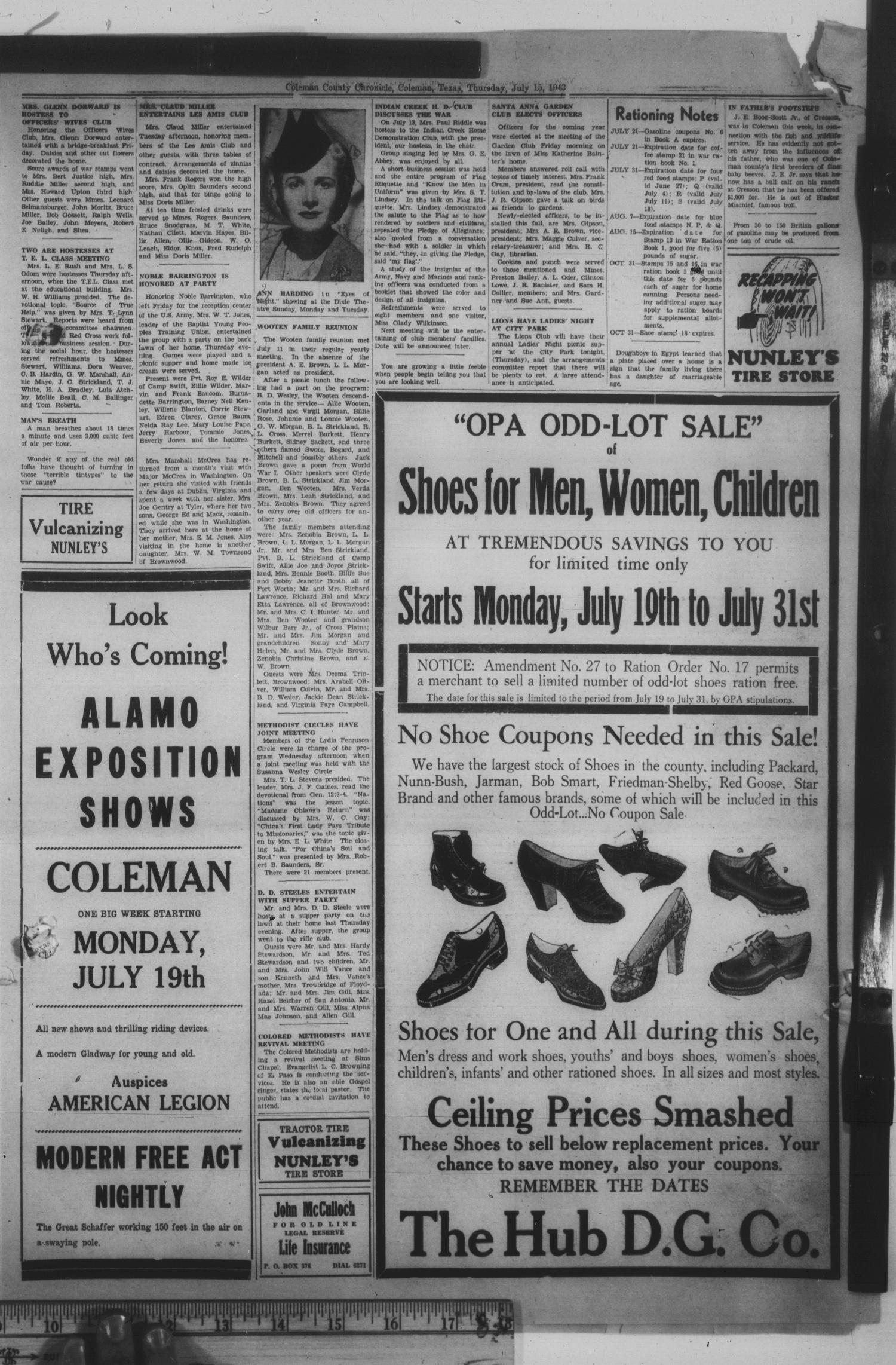 Coleman County Chronicle (Coleman, Tex.), Vol. 11, No. 30, Ed. 1 Thursday, July 15, 1943
                                                
                                                    [Sequence #]: 5 of 12
                                                