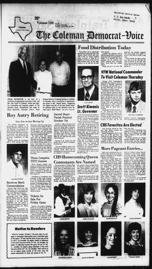The Coleman Democrat-Voice (Coleman, Tex.), Vol. 104, No. 20, Ed. 1 Tuesday, September 25, 1984