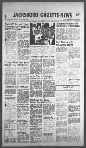 Jacksboro Gazette-News (Jacksboro, Tex.), Vol. 108, No. 8, Ed. 1 Monday, June 26, 1989