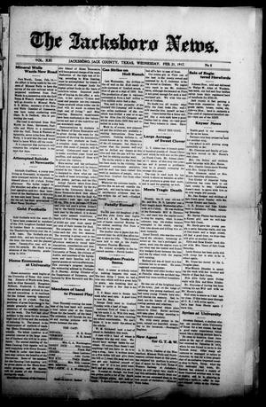 Primary view of object titled 'The Jacksboro News. (Jacksboro, Tex.), Vol. 21, No. 8, Ed. 1 Wednesday, February 21, 1917'.