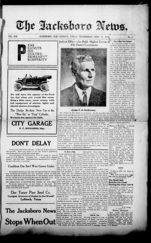The Jacksboro News. (Jacksboro, Tex.), Vol. 19, No. 11, Ed. 1 Wednesday, March 17, 1915