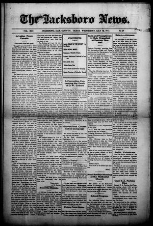 The Jacksboro News. (Jacksboro, Tex.), Vol. 21, No. 29, Ed. 1 Wednesday, July 18, 1917
