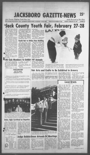 Jacksboro Gazette-News (Jacksboro, Tex.), Vol. 107, No. 42, Ed. 1 Monday, February 23, 1987