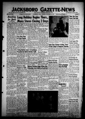 Jacksboro Gazette-News (Jacksboro, Tex.), Vol. 80, No. 31, Ed. 1 Thursday, December 24, 1959
