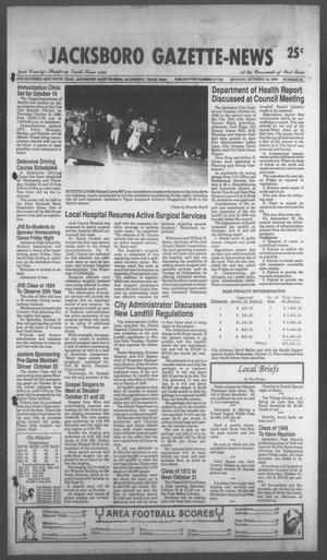 Jacksboro Gazette-News (Jacksboro, Tex.), Vol. 108, No. 24, Ed. 1 Monday, October 16, 1989