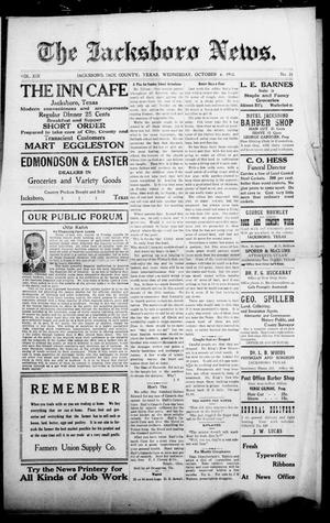 The Jacksboro News. (Jacksboro, Tex.), Vol. 19, No. 31, Ed. 1 Wednesday, October 6, 1915