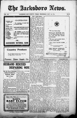 The Jacksboro News. (Jacksboro, Tex.), Vol. 20, No. 30, Ed. 1 Wednesday, July 26, 1916