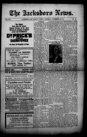 The Jacksboro News. (Jacksboro, Tex.), Vol. 17, No. 48, Ed. 1 Thursday, November 28, 1912