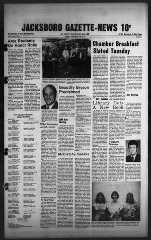Primary view of object titled 'Jacksboro Gazette-News (Jacksboro, Tex.), Vol. 99, No. 4, Ed. 1 Monday, June 13, 1977'.