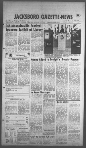 Jacksboro Gazette-News (Jacksboro, Tex.), Vol. 108, No. 4, Ed. 1 Monday, June 1, 1987