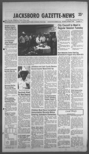 Primary view of Jacksboro Gazette-News (Jacksboro, Tex.), Vol. 108, No. 14, Ed. 1 Monday, August 7, 1989