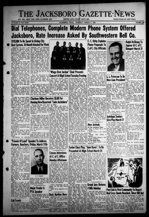 Primary view of object titled 'The Jacksboro Gazette-News (Jacksboro, Tex.), Vol. 70, No. 41, Ed. 1 Thursday, March 9, 1950'.