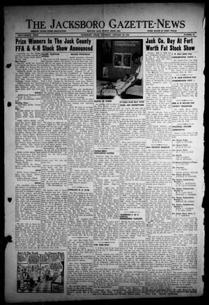 Primary view of object titled 'The Jacksboro Gazette-News (Jacksboro, Tex.), Vol. 68, No. 34, Ed. 1 Thursday, January 22, 1948'.