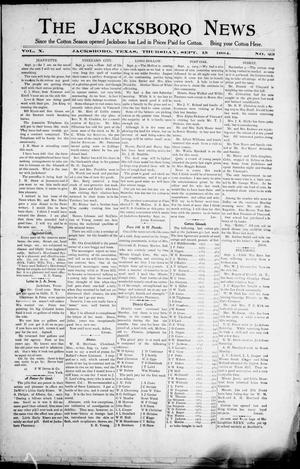 Primary view of object titled 'The Jacksboro News (Jacksboro, Tex.), Vol. 10, No. 23, Ed. 1 Thursday, September 15, 1904'.