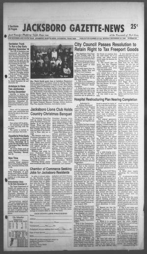 Primary view of object titled 'Jacksboro Gazette-News (Jacksboro, Tex.), Vol. 108, No. 33, Ed. 1 Monday, December 18, 1989'.
