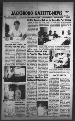 Primary view of object titled 'Jacksboro Gazette-News (Jacksboro, Tex.), Vol. ONE HUNDRED AND FIFTH YEAR, No. 11, Ed. 1 Monday, July 22, 1985'.