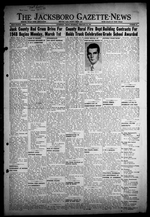 The Jacksboro Gazette-News (Jacksboro, Tex.), Vol. 68, No. 39, Ed. 1 Thursday, February 26, 1948