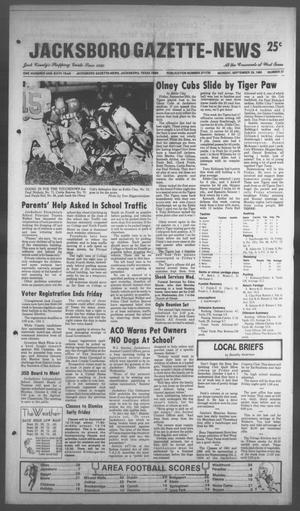 Primary view of object titled 'Jacksboro Gazette-News (Jacksboro, Tex.), Vol. 106, No. 21, Ed. 1 Monday, September 29, 1986'.