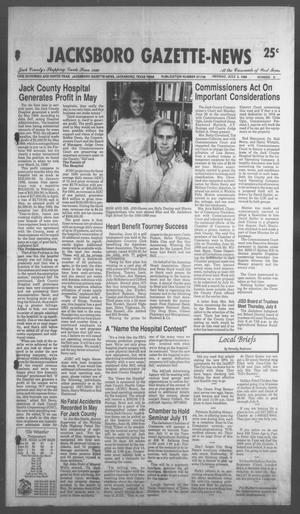 Primary view of Jacksboro Gazette-News (Jacksboro, Tex.), Vol. 108, No. 9, Ed. 1 Monday, July 3, 1989