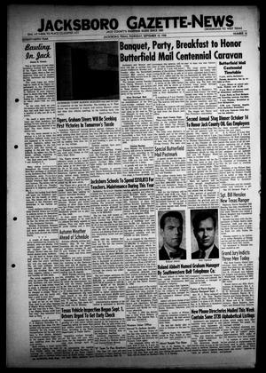 Jacksboro Gazette-News (Jacksboro, Tex.), Vol. 79, No. 16, Ed. 1 Thursday, September 18, 1958