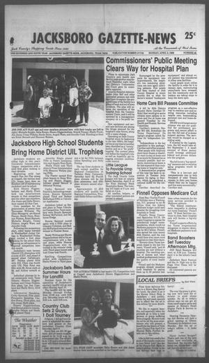 Jacksboro Gazette-News (Jacksboro, Tex.), Vol. 108, No. 48, Ed. 1 Monday, April 3, 1989
