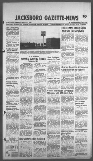 Jacksboro Gazette-News (Jacksboro, Tex.), Vol. 108, No. 34, Ed. 1 Monday, December 25, 1989