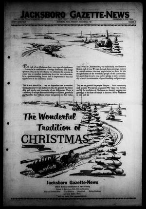 Jacksboro Gazette-News (Jacksboro, Tex.), Vol. 79, No. 30, Ed. 1 Thursday, December 25, 1958