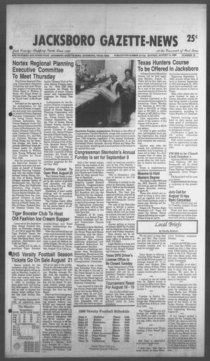 Jacksboro Gazette-News (Jacksboro, Tex.), Vol. 108, No. 15, Ed. 1 Monday, August 14, 1989