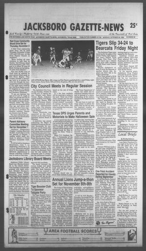 Jacksboro Gazette-News (Jacksboro, Tex.), Vol. 108, No. 26, Ed. 1 Monday, October 30, 1989