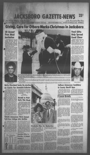 Jacksboro Gazette-News (Jacksboro, Tex.), Vol. 108, No. 34, Ed. 1 Monday, December 28, 1987