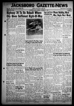 Jacksboro Gazette-News (Jacksboro, Tex.), Vol. 71, No. 17, Ed. 1 Thursday, September 21, 1950