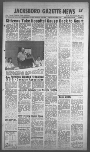 Jacksboro Gazette-News (Jacksboro, Tex.), Vol. 108, No. 13, Ed. 1 Monday, August 3, 1987