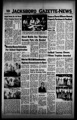 Primary view of object titled 'Jacksboro Gazette-News (Jacksboro, Tex.), Vol. 93, No. 11, Ed. 1 Monday, August 7, 1972'.