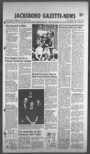 Primary view of Jacksboro Gazette-News (Jacksboro, Tex.), Vol. 108, No. 32, Ed. 1 Monday, December 11, 1989