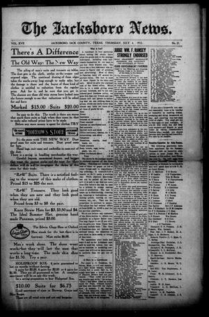The Jacksboro News. (Jacksboro, Tex.), Vol. 17, No. 27, Ed. 1 Thursday, July 4, 1912