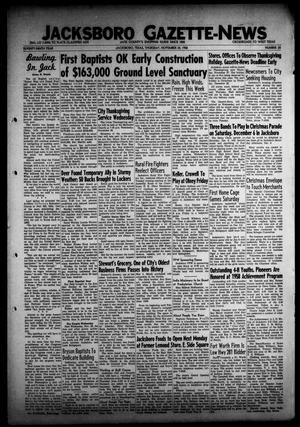 Primary view of object titled 'Jacksboro Gazette-News (Jacksboro, Tex.), Vol. 79, No. 25, Ed. 1 Thursday, November 20, 1958'.