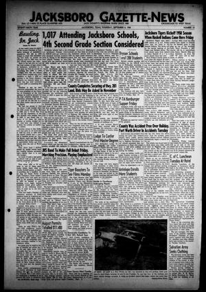 Primary view of object titled 'Jacksboro Gazette-News (Jacksboro, Tex.), Vol. 79, No. 14, Ed. 1 Thursday, September 4, 1958'.