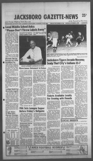 Primary view of object titled 'Jacksboro Gazette-News (Jacksboro, Tex.), Vol. 108, No. 26, Ed. 1 Monday, October 31, 1988'.