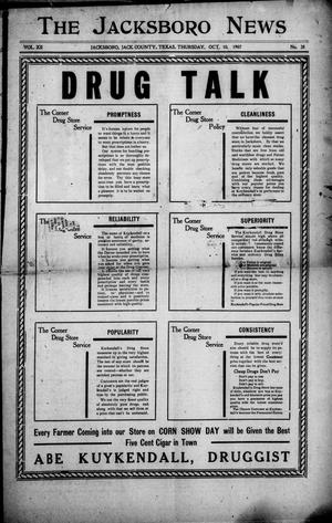 The Jacksboro News (Jacksboro, Tex.), Vol. 12, No. 38, Ed. 1 Thursday, October 10, 1907