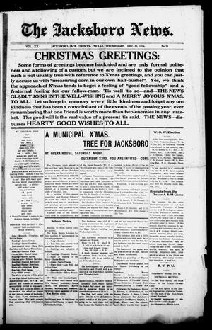 The Jacksboro News. (Jacksboro, Tex.), Vol. 20, No. 51, Ed. 1 Wednesday, December 20, 1916