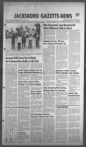 Jacksboro Gazette-News (Jacksboro, Tex.), Vol. 108, No. 29, Ed. 1 Monday, November 23, 1987