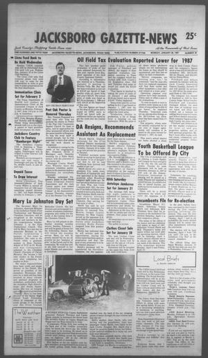 Jacksboro Gazette-News (Jacksboro, Tex.), Vol. 105, No. 38, Ed. 1 Monday, January 26, 1987