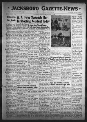Primary view of object titled 'Jacksboro Gazette-News (Jacksboro, Tex.), Vol. 77, No. 19, Ed. 1 Thursday, October 11, 1956'.
