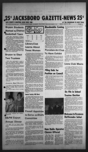 Primary view of object titled 'Jacksboro Gazette-News (Jacksboro, Tex.), Vol. 102, No. 43, Ed. 1 Monday, March 8, 1982'.