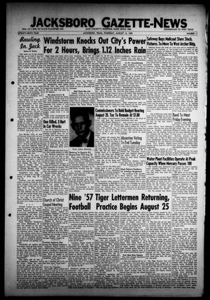 Jacksboro Gazette-News (Jacksboro, Tex.), Vol. 79, No. 11, Ed. 1 Thursday, August 14, 1958