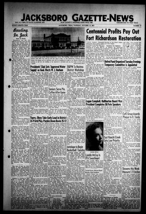 Jacksboro Gazette-News (Jacksboro, Tex.), Vol. 78, No. 19, Ed. 1 Thursday, October 10, 1957