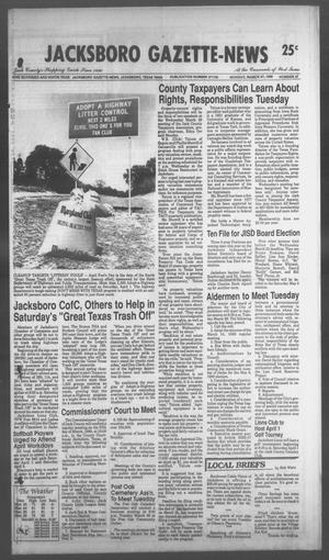 Jacksboro Gazette-News (Jacksboro, Tex.), Vol. 108, No. 47, Ed. 1 Monday, March 27, 1989