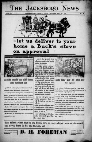 The Jacksboro News (Jacksboro, Tex.), Vol. 12, No. 39, Ed. 1 Thursday, October 17, 1907