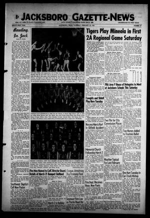 Primary view of object titled 'Jacksboro Gazette-News (Jacksboro, Tex.), Vol. EIGHTY-FIRST YEAR, No. 39, Ed. 1 Thursday, February 23, 1961'.